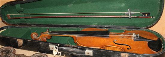 Cased violin